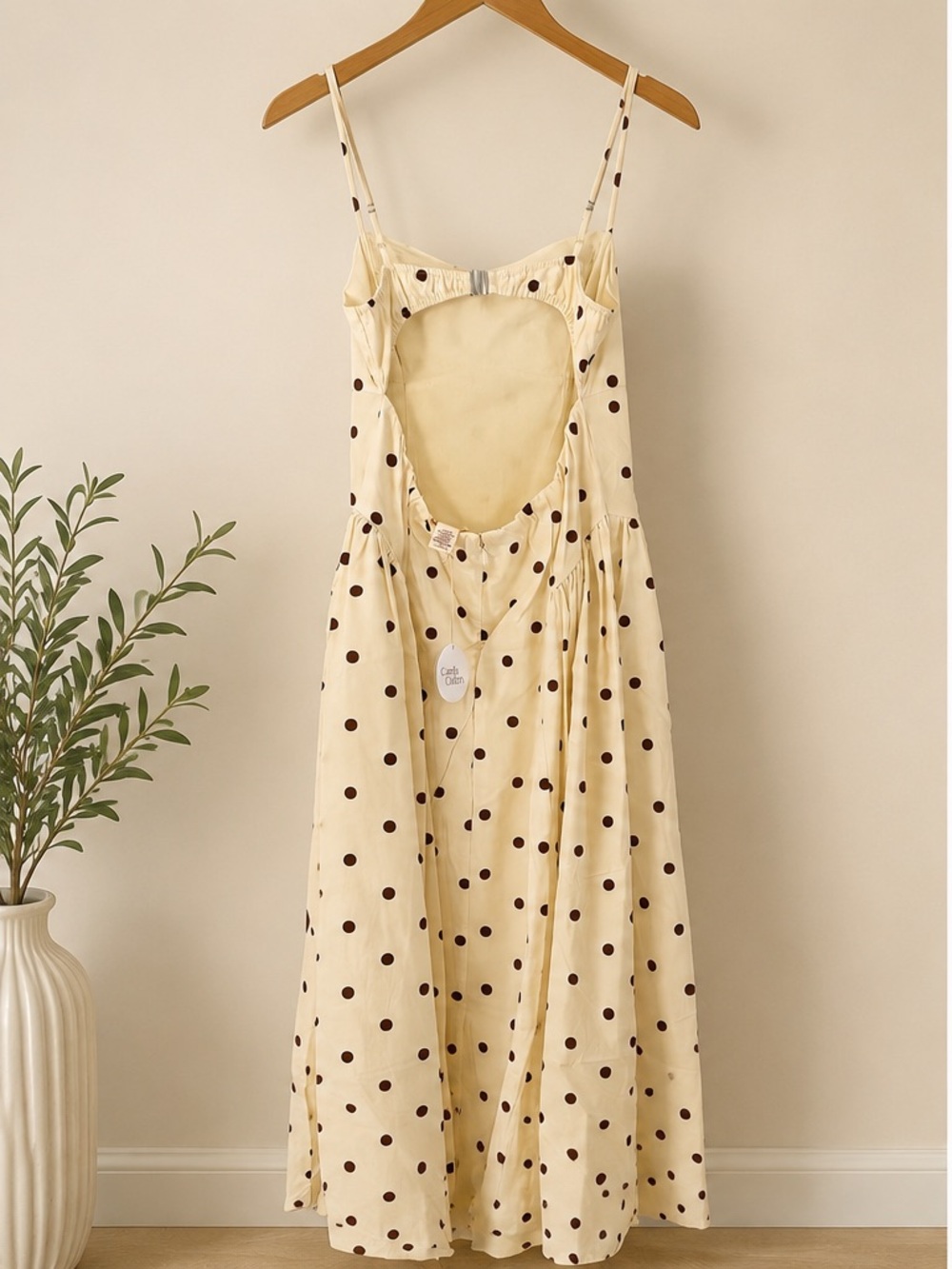 Camila Coelho Cream Polka Dot Sweetheart Maxi Dress - Picture 4 of 6